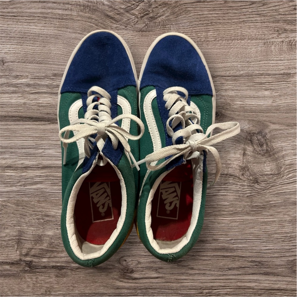 Vans Green, Navy and Yellow Sneakers